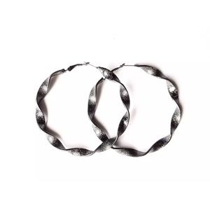 BCBGeneration HOOP EARRINGS SPIRAL GUNMETAL-TONE